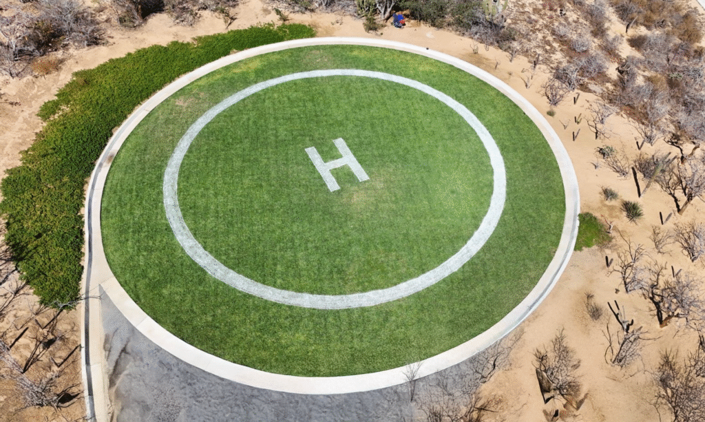 Aerial view from a Baja Air helicopter over a property along the Sea of ​​Cortez